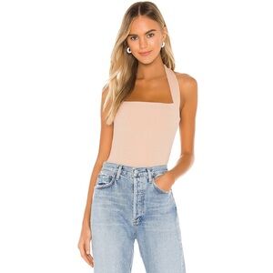 Superdown Beige Halter Bodysuit